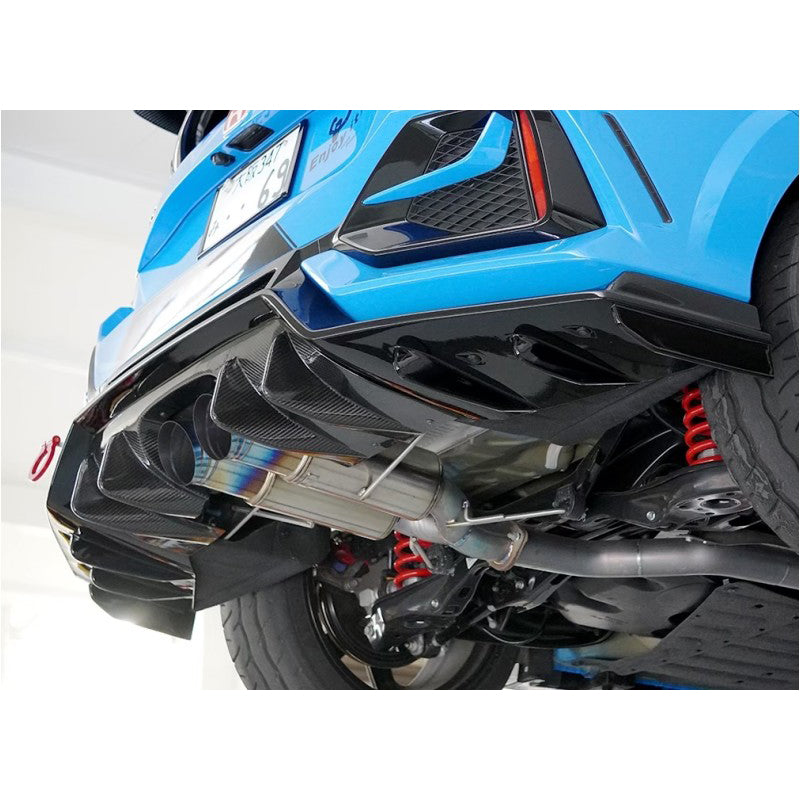 J's Racing Rear Diffuser (Carbon Fiber) with J's Racing Under Spoiler (FRP) - 17-21 Honda Civic Type R (FK8)