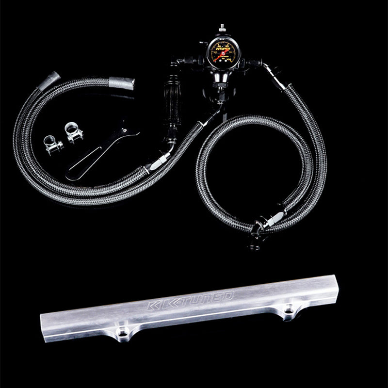 K-Tuned Center Feed Fuel System for K Swap (Brushed) - Honda Civic 92-00 / Acura Integra 94-01