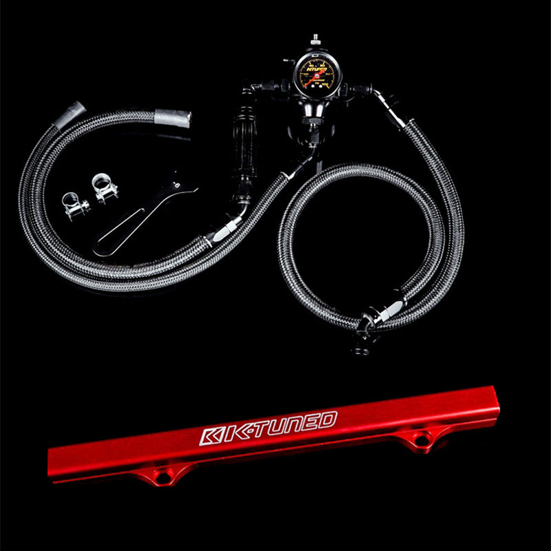 K-Tuned Center Feed Fuel System for K Swap (Red) - Honda Civic 92-00 / Acura Integra 94-01