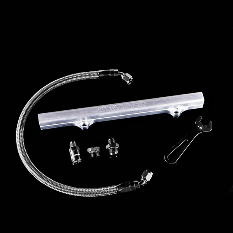 K-Tuned Fuel Rail Kit (Brushed) Side Feed Fuel Line - Honda Civic Si 02-15 / Acura RSX 02-06