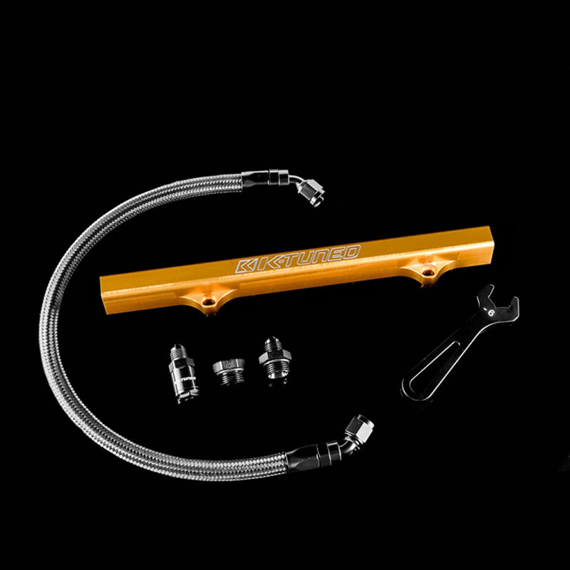 K-Tuned Fuel Rail Kit (Gold) Side Feed Fuel Line - Honda Civic Si 02-15 / Acura RSX 02-06