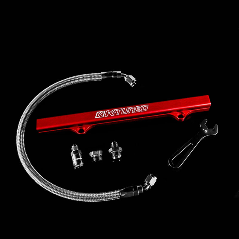 K-Tuned Fuel Rail Kit (Red) Side Feed Fuel Line - Honda Civic Si 02-15 / Acura RSX 02-06