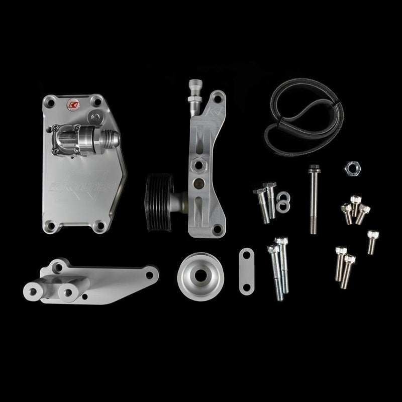 K-Tuned Water Plate with Alternator Brackets and Fittings - Honda / Acura K-Series Engines with K Series alternator