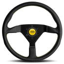 Momo Monte Carlo Steering Wheel - 350mm (Black Leather / Yellow Stitch)