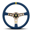 Momo Mod 07 Steering Wheel - 350mm (Blue Microfiber / Brushed Anthracite Spoke / Yellow Center Stripe)