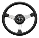 Nardi Classic Steering Wheel - 360mm | Black Leather / Satin Silver Spokes / Black Stitching