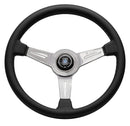 Nardi Classic Steering Wheel - 360mm | Black Leather / Glossy Spokes w/ Grey Stitching
