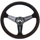 Nardi Sport Rally Deep Corn Steering Wheel - 350mm | Black Suede w/ Blue Stitching