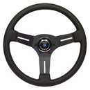 Nardi Competition Steering Wheel - 330mm | Black Perforated Leather / Black Spokes w/ Grey Stitching