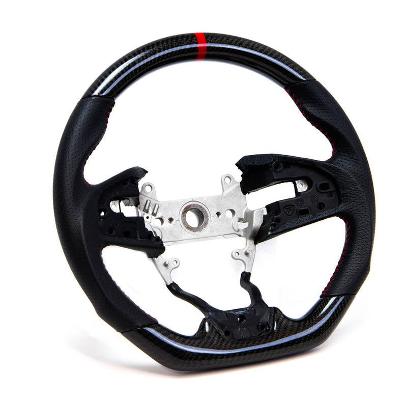 PRL Motorsports Steering Wheel (Carbon / Leather - Red Stitch) - Honda Civic 1.5T incl Si 16-21