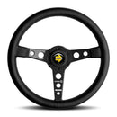 Momo Prototipo 6C Steering Wheel - 350mm (Black Leather / Grey Stitch / CF Spoke)