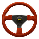Personal Grinta Steering Wheel - 330mm | Red Suede / Yellow Stitch