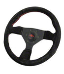 Personal Neo Grinta Steering Wheel - 330mm | Black / Black Suede / Red Stitch