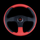 Personal New Racing Line Steering Wheel -  320mm | Red / Black Leather Combo / Red Stitch & Horn Button