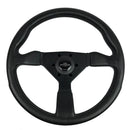 Personal Grinta Steering Wheel - 350mm | Black Polyurethane / Black Stitch / Silver Horn Button
