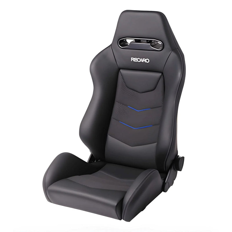 Recaro Speed V Seat - Black Leather / Blue Suede Accent / Left Hand