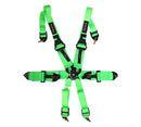 NRG FIA 6pt 2in. Shoulder Belt for HANS Device/ Rotary Cam Lock Buckle/ 3in. Waist Belt - Neon Green – SBH-HRS6PCFGN-P