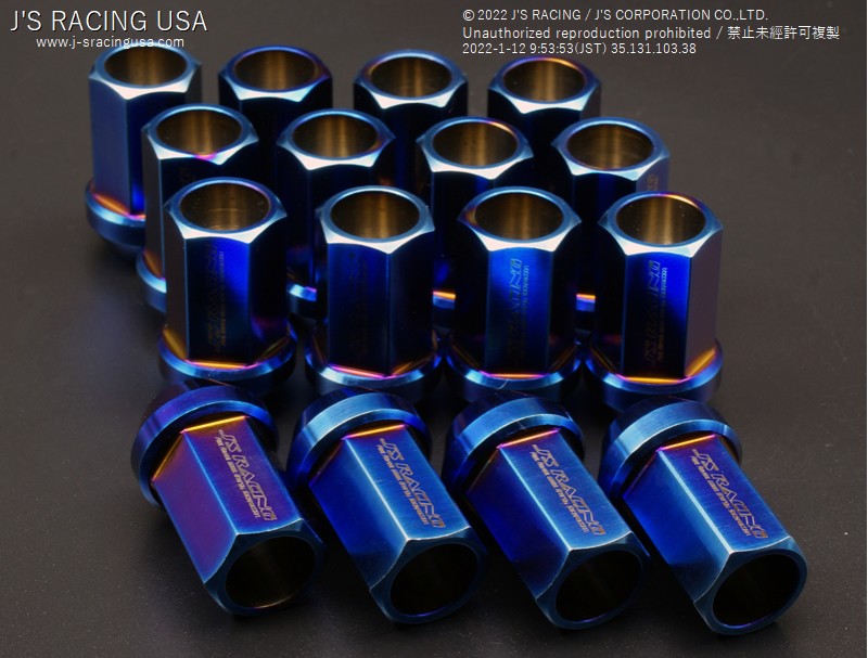 J's Racing Titanium Lug Nuts (Set of 20) - 19mm Hex - 14x1.5mm