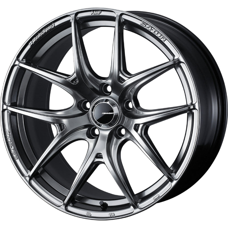 WedsSport SA-01R Wheel (Face R) - 18x9.0 / Offset +25 / 5x114.3 (Platinum Silver Black)