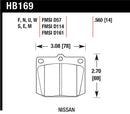 HAWK Performance HT-10 Race Brake Pads (Front) - Nissan 810 / 240Z / 260Z / 280Z / 620 / Toyota Corona / cressida / crown / pu