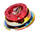 NRG Gen 2.8 Steering Wheel Quick Release – Red Body / Neo Chrome Ring