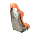 NRG FRP Bucket Seat ULTRA Edition with Grey Pearlized Back / Orange Microfiber Material - Large
