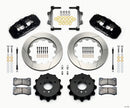 Wilwood AERO4 Rear Brake Kit (14.00 in Slotted Rotors - Black Calipers) - 2007-2011 BMW E90 Series - Includes Brake Lines | 140-13583