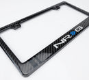 NRG Carbon License Plate Frame/ Fiber Poly Dip Finish Wet with NRG Logo