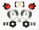 Wilwood Combination Parking Brake Rear Brake Kit (11.00 in Undrilled Rotors - Red Calipers) - 1992-1995 / 1999-2000 Honda Civic / 1990-2001 Acura Integra - Disc 2.39 Offset / Hub Kit | 140-10206-R