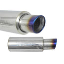 Injen SES Universal Muffler – 2 3/8 Universal Muffler with Titanium burnt rolled Tip and stainless steel resonated inner wall