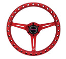 NRG 330mm Lightweight Aluminum Steering Wheel – Aluminum Light Weight Steering Wheel (330mm) Extra Light - Ergonomic Grip - Anodized Red