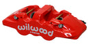 Wilwood AERO4 Brake Caliper - 1.38/1.38 in Piston Bores / 1.10 in Rotor Thickness / Red | 120-17724-RD