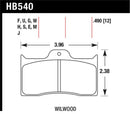 HAWK Performance HT-10 Race Brake Pads - 0.490in Thickness Wilwood Ferro-carbon