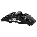 Wilwood AERO6-DM Left Brake Caliper - 1.75/1.38/ 1.38 in Piston Bores / 1.25 in Rotor Thickness / Black / Jeep 2007-2018 | 120-16953-BK