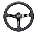 NRG Light Weight Gaming Steering Wheel - 350mm 3 Black Chrome Silver Spokes Perforated Leather – Default Title