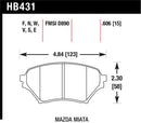 HAWK Performance HT-10 Race Brake Pads (Front) - 01-05 Miata W / Sport Suspension D890