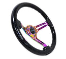 NRG Reinforced Steering Wheel (350mm / 3in. Deep) Black Multi Color Flake with Neo Chrome Center Mark