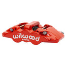 Wilwood AERO6-DS Left Brake Caliper - 1.75/1.38/1.38 in Piston Bores / 1.25 in Rotor Thickness / Red / Dust Seal | 120-14445-RD