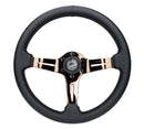 NRG Light Weight Gaming Steering Wheel - Spllitz 350mm 3 Rose Gold Spokes Slits - Leather – Default Title