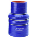 HPS Performance Silicone CAC Hose Cold Side – Length 6", 4-ply Polyester, 350F – 2.5" - 3" (63mm - 76mm) / Blue - CAC-250-300-COLD
