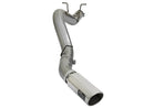 aFe LARGE BORE-HD 5 in. 409 Stainless Steel DPF-Back Exhaust System (Polished Tip) – 17 GM Duramax 6.6L V8 Turbo Diesel L5P