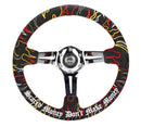 NRG Reinforced Steering Wheel R Litteral Sig 3in Deep/5mm Chrm Spk - Black Alc with Red Stitch – Default Title