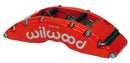 Wilwood TC6 Right Brake Caliper - 1.75/1.38 in Piston Bores / 1.38 in Rotor Thickness / Red Powder Coat / 8.27 in Mounting Centers / Radial Mount | 120-14317-FSR