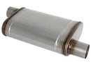 aFe MACH FORCE-Xp 409 Stainless Steel Muffler 2.5" Offset Inlet / 2.5" Offset Outlet 14" L x 9" W x 4" H Body