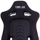 NRG Sport Seats (Pair) Cloth with NRG Logo & NRG Arrow Cushion Imprint - Black with Red Stitch