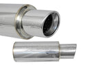Injen SES Universal Muffler – 3.00 Universal Muffler with Stainless Steel resonated rolled tip (Injen embossed logo)