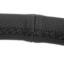 NRG Reinforced Stealth Wheel (380mm) 3 Spoke Center 1in Deep Dish - Perforated Leather Black Stitch