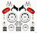 Wilwood Dynapro 6 Front Brake Kit (12.19 in Drilled & Slotted Rotors - Red Powder Coat Calipers) - 1969-1970 Chevrolet Impala / 1969-1982 Chevrolet Corvette - Drum/Disc / Hub Kit | 140-12946-DR