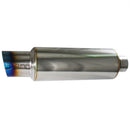 Injen SES Universal Muffler – 2 3/8 Universal Muffler with Titanium burnt rolled Tip and stainless steel resonated inner wall