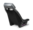 NRG GT Retro Bucket Seat - Black PVC Leather Black Stitching Black Fiberglass Back